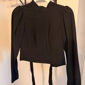 Anthropologie Black Long Sleeve Blouse